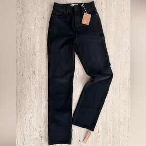 NWT Reformation Cynthia High Rise Straight Long Jeans, 24